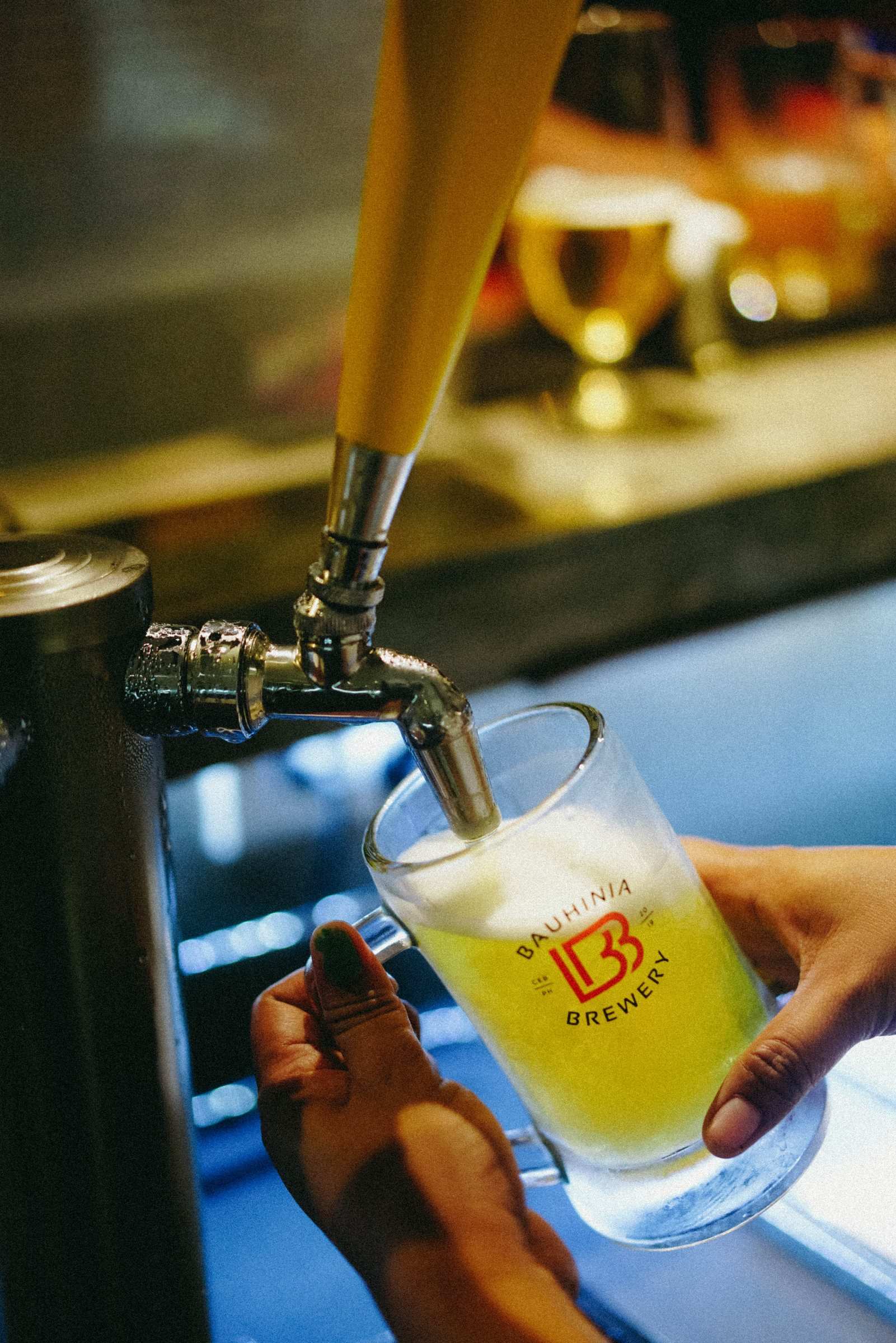 Pouring a craft beer