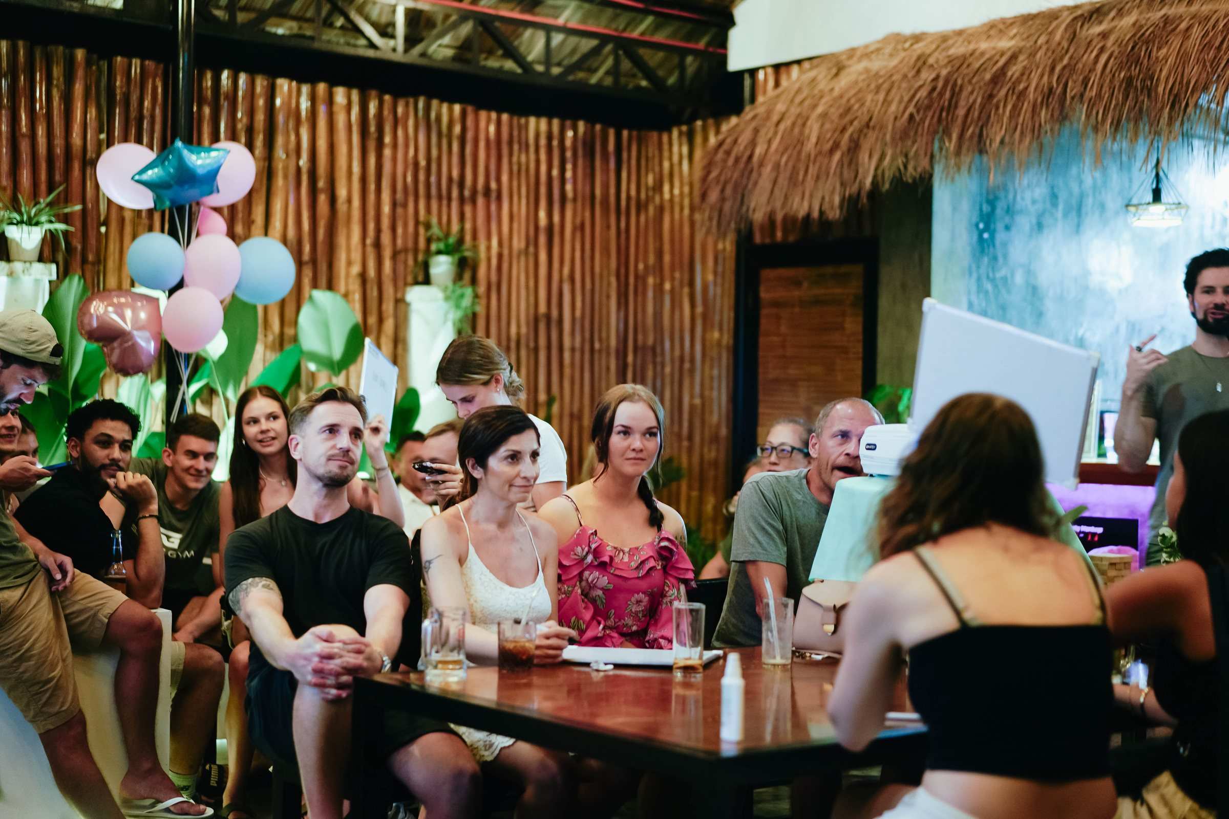 Guests at a trivia night