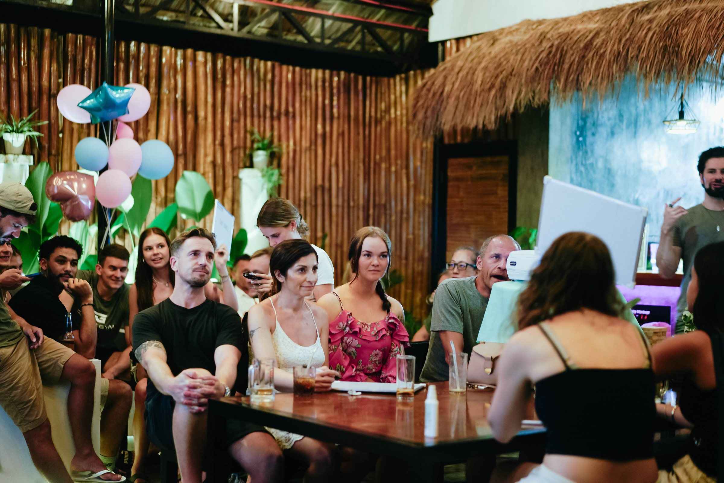 Guests at a trivia night