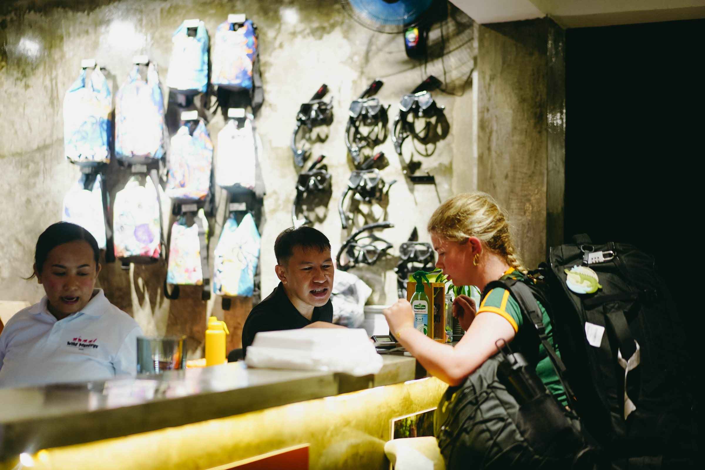 Masks and snorkels for rent at reception