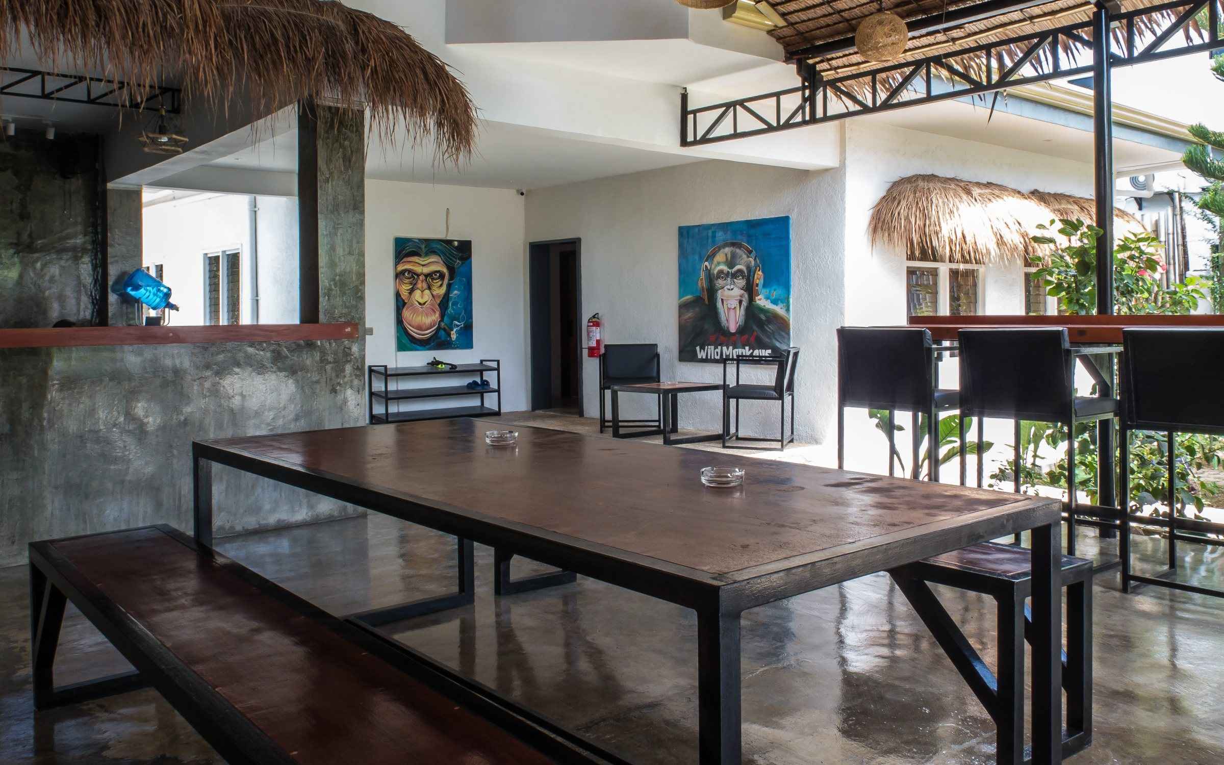 Long table in the common area