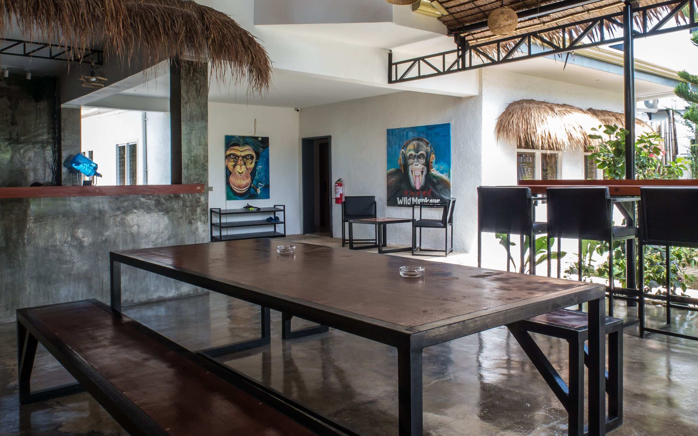 Long table in the common area